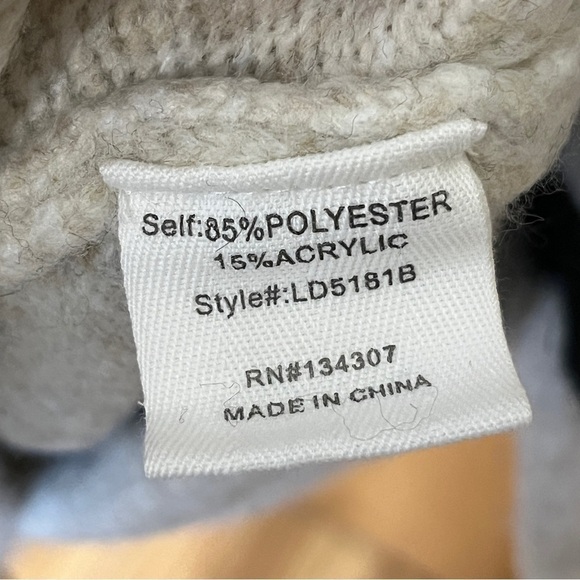 Line & Dot Cozy Rosie Mock Neck Sweater Dress. Oatmeal & Black Size Medium #911 - Picture 9 of 9